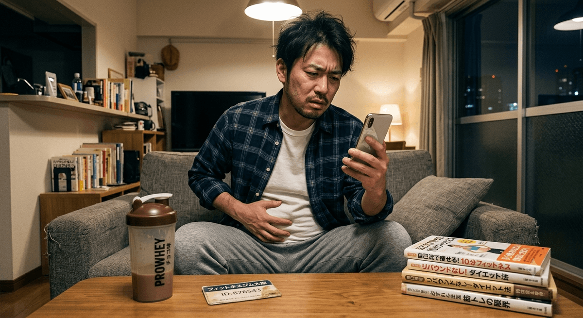 ジム代を払い続けているのに結果が出ない男性